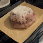 Chocolate Sourdough after being in a banneton